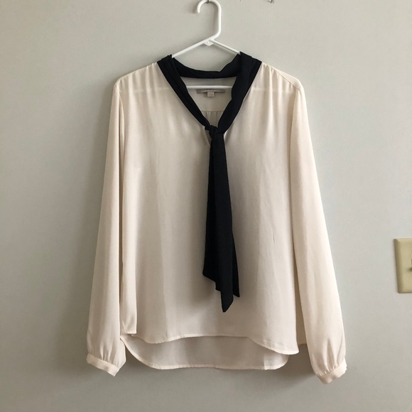 LOFT Tops - LOFT Black and White Tie Top - NWOT